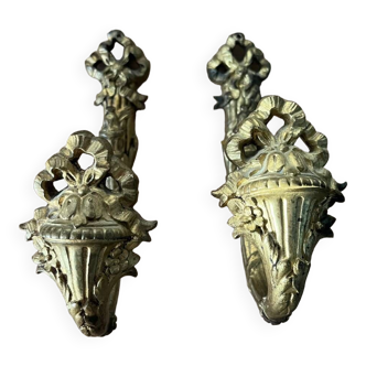 Pair of bronze curtain tiebacks