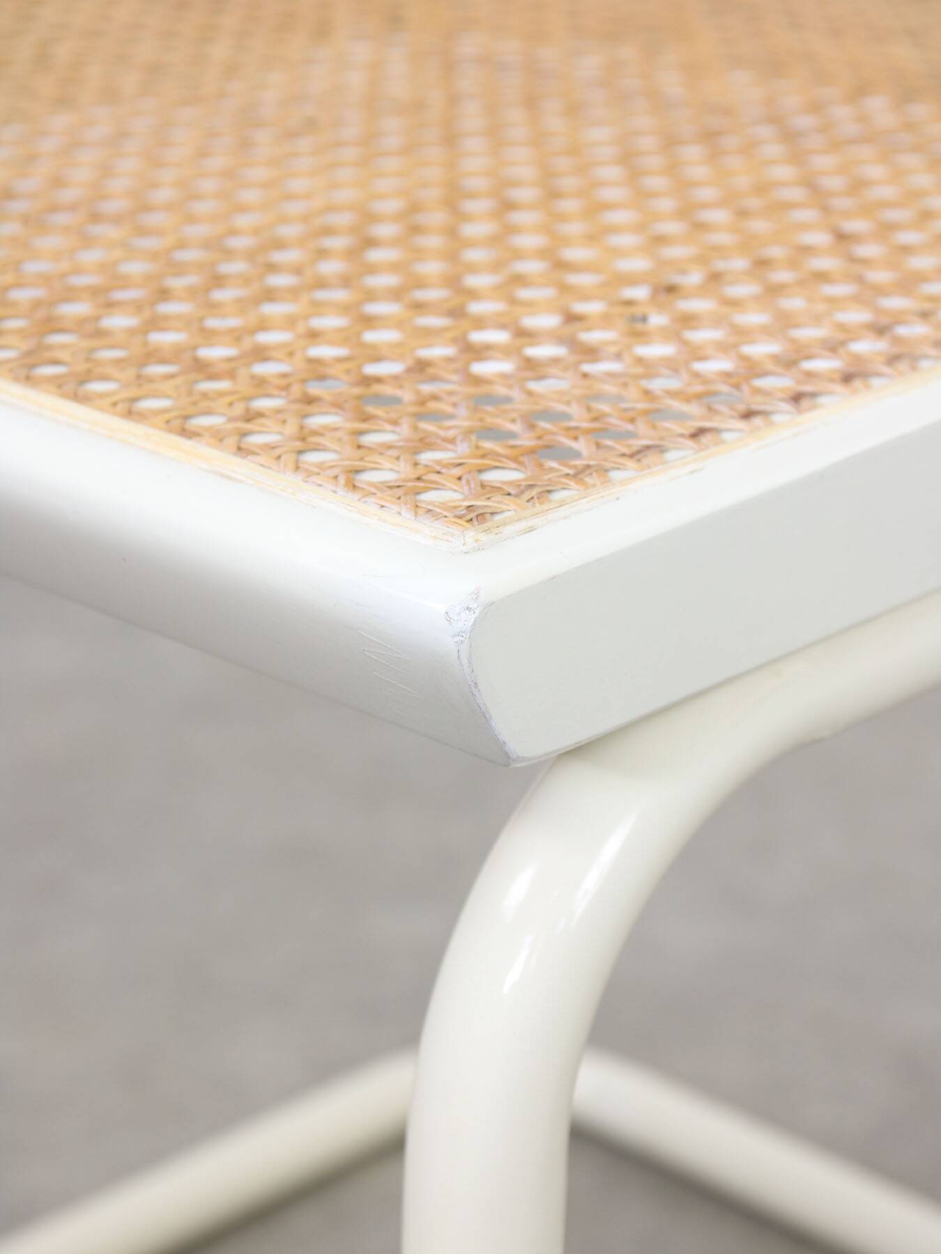 Vintage Cesca B32 chair in white by Marcel Breuer, 1970s