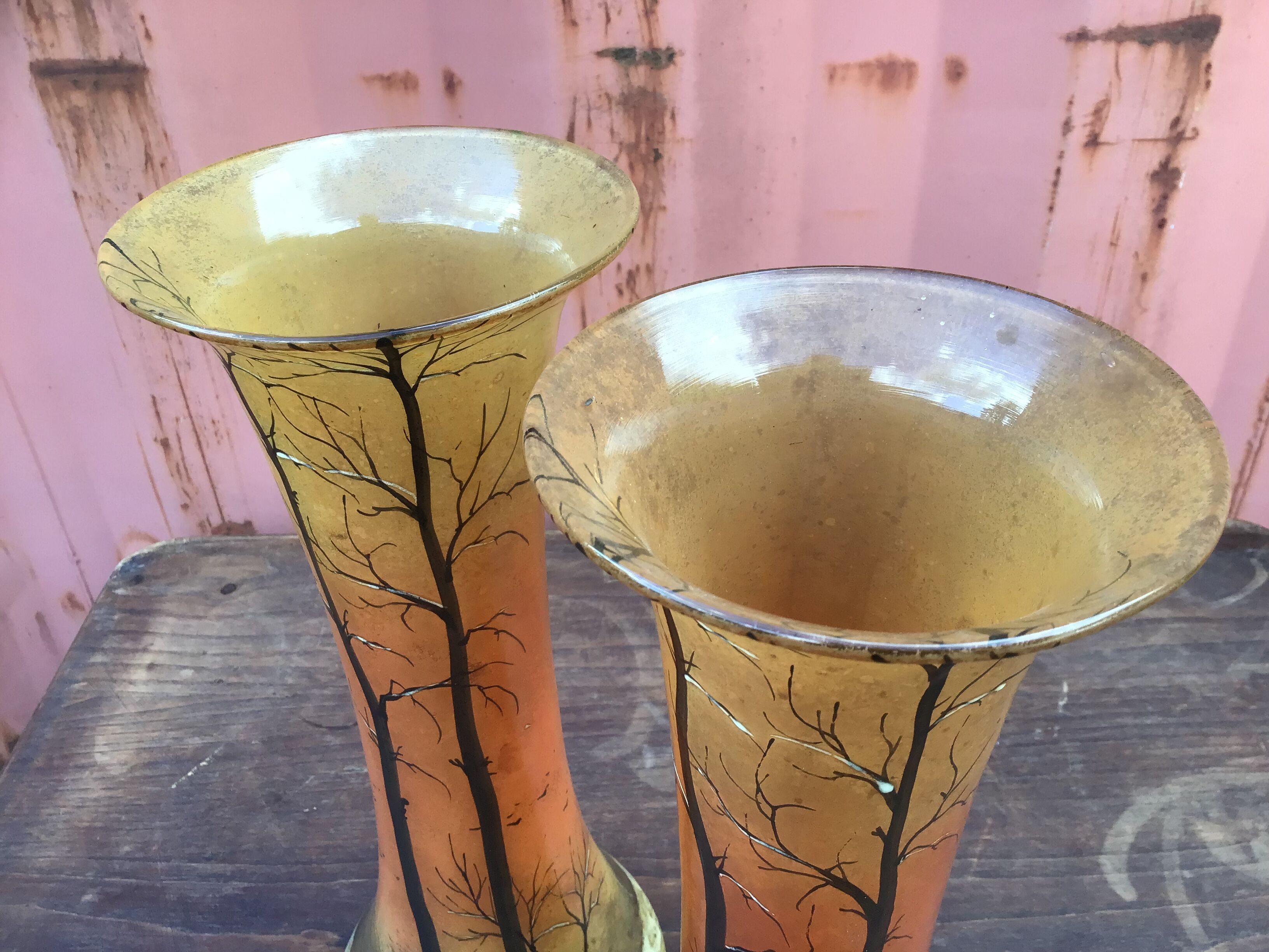 Pair of vases signed Legras