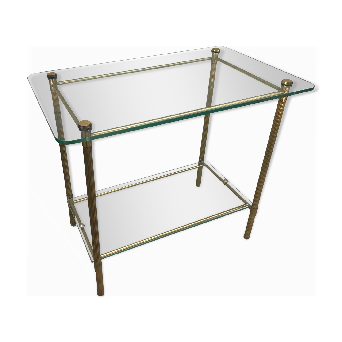 Coffee table brass and glass, 70s