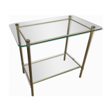 Coffee table brass and glass, 70s