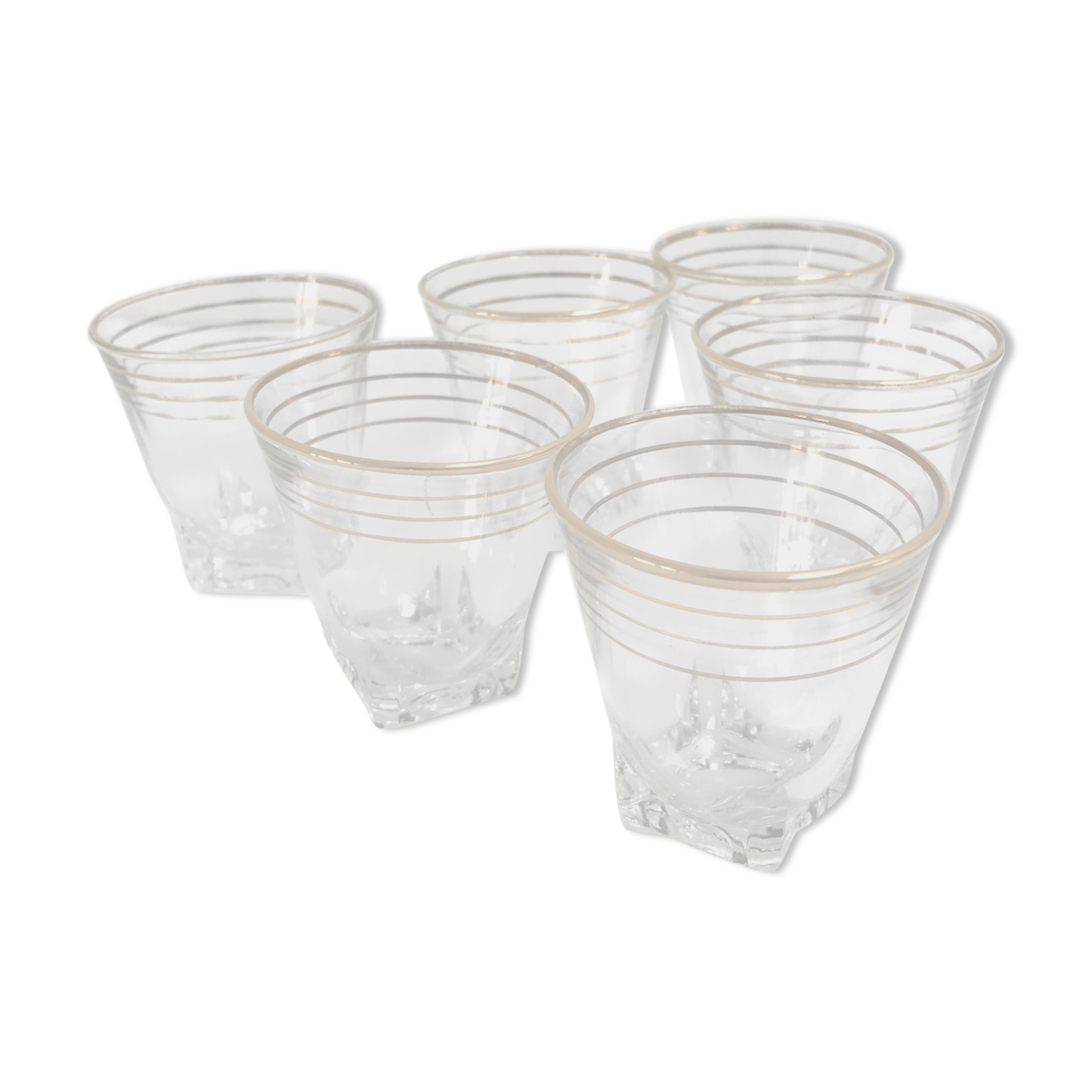 6 antique liquor glasses