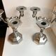 Duo of 3-spoke brass candlesticks art deco 30s