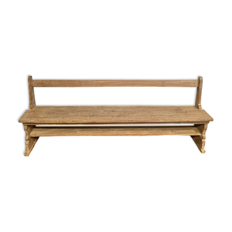 Banc d'écolier en bois brut