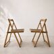 Paire de chaises pliantes cannage vintage