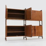 Vintage Italian mid-century bookcase wall cabinet from the 1960s, Italy.