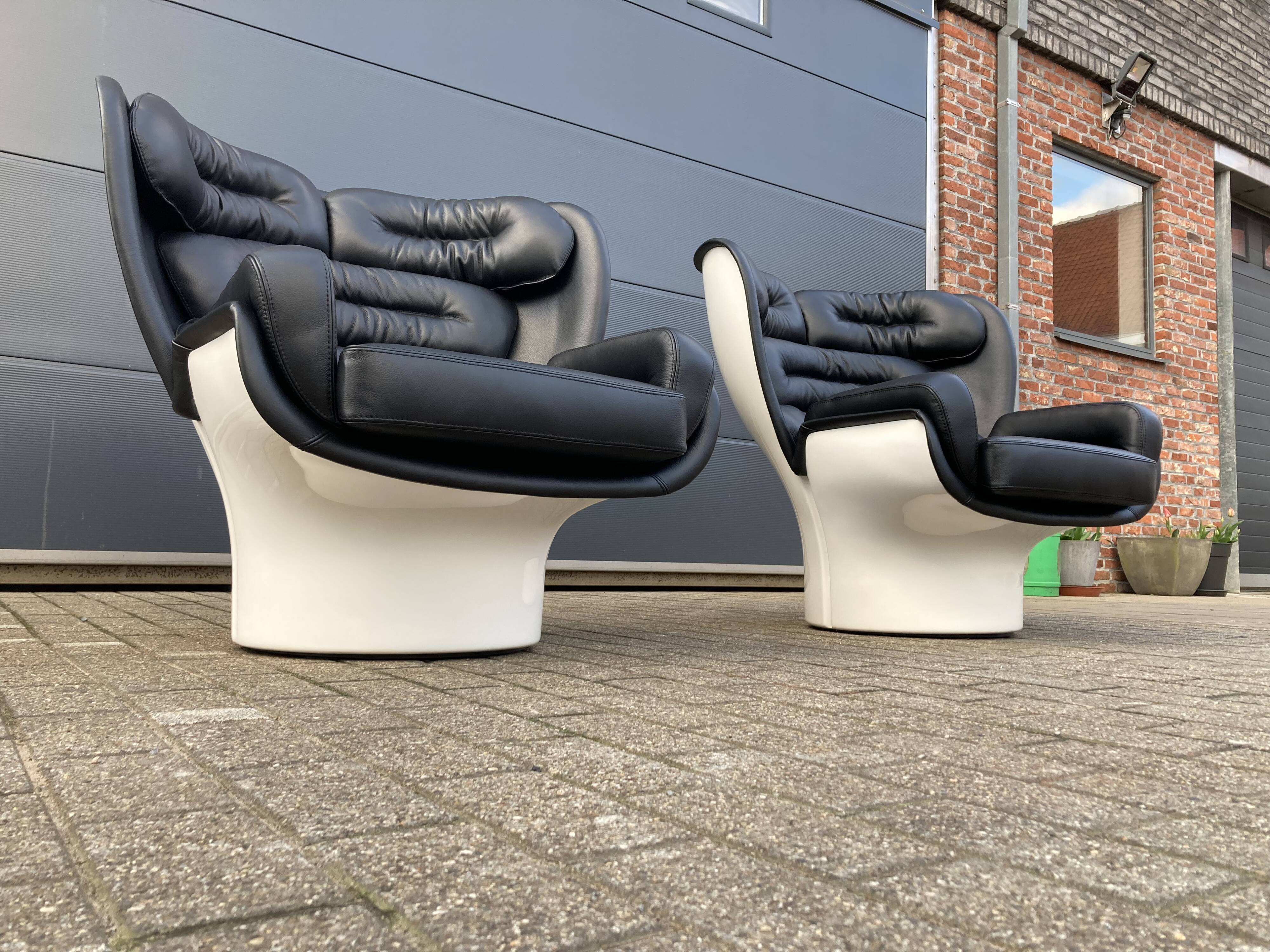 Joe Colombo Elda design armchair, Longhi edition