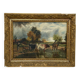 Huile par Lhopin ou Hopin signature à identifier femme vaches Barbizon fin XIXe