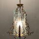 Italian art deco bronze and etched glass pendant lamp