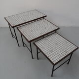 Vintage mimi set of tables with tiles