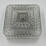 Square ceiling light in embossed molded glass