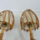 Pair of sconces Louis Sognot in rattan, bamboo 60s