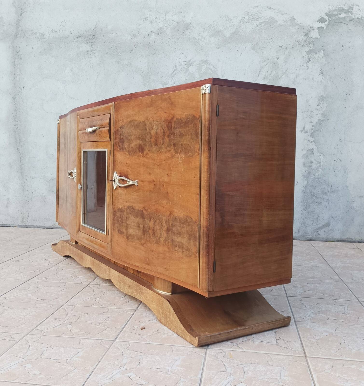 Art Deco walnut burl enfilade