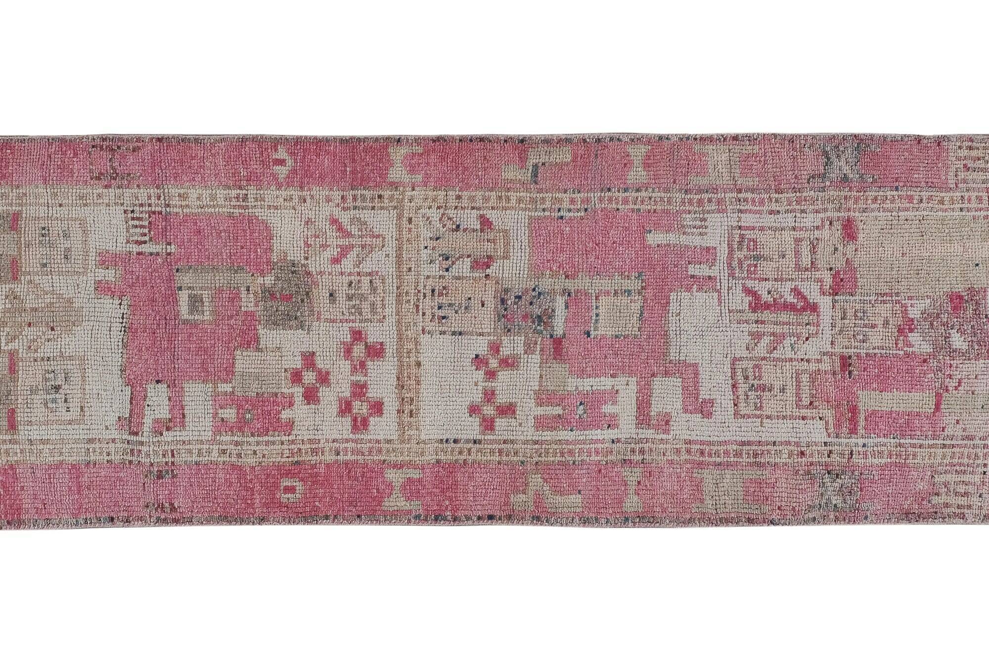 Vintage Turkish hallway rug 99x330 cm