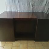 Art deco desk in rosewood and magnifying glass