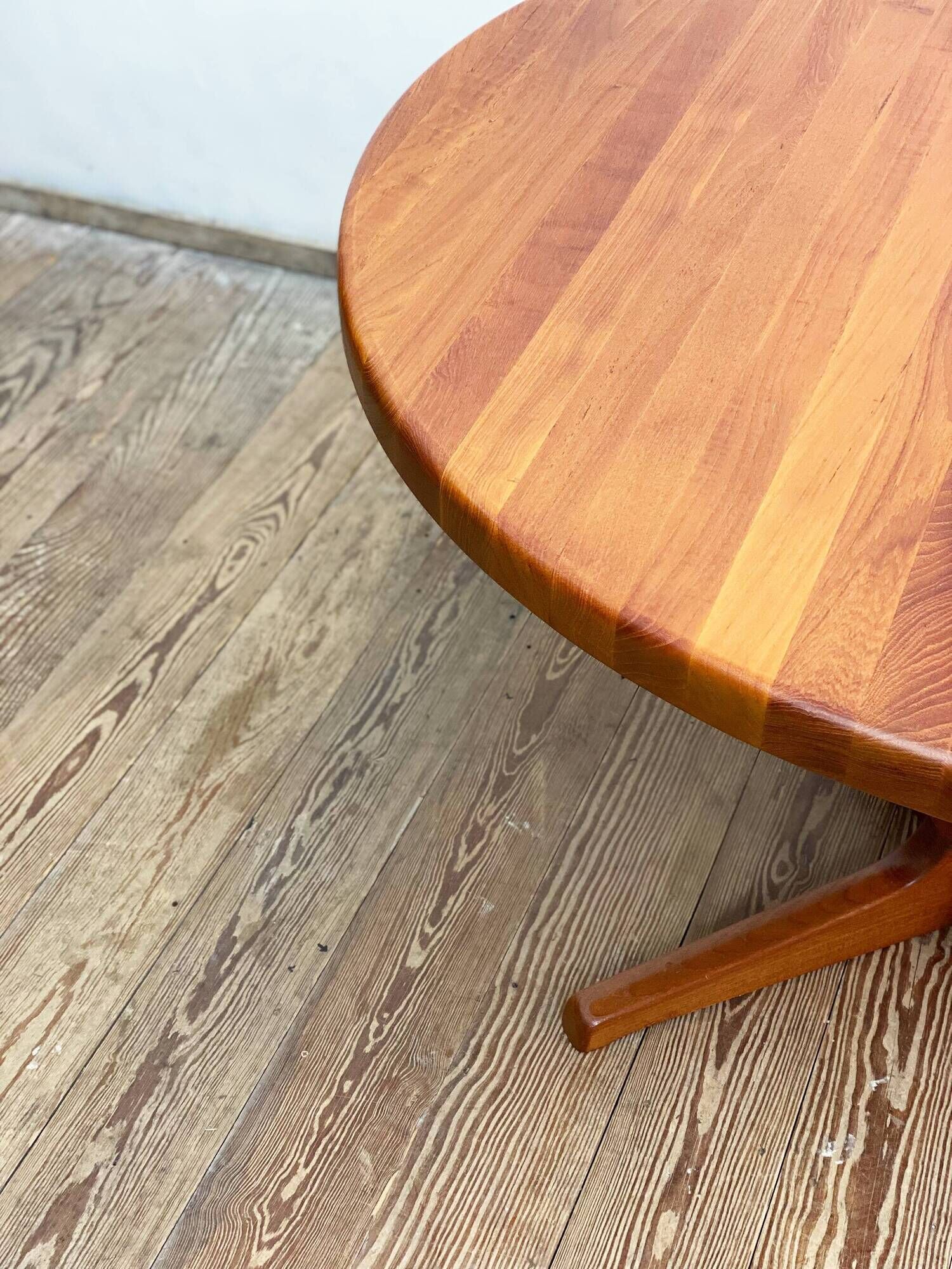 Table à manger extensible ronde en teck du milieu du siècle par Glostrup, Danemark, années 60
