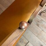 Wrought iron and velvet sofa