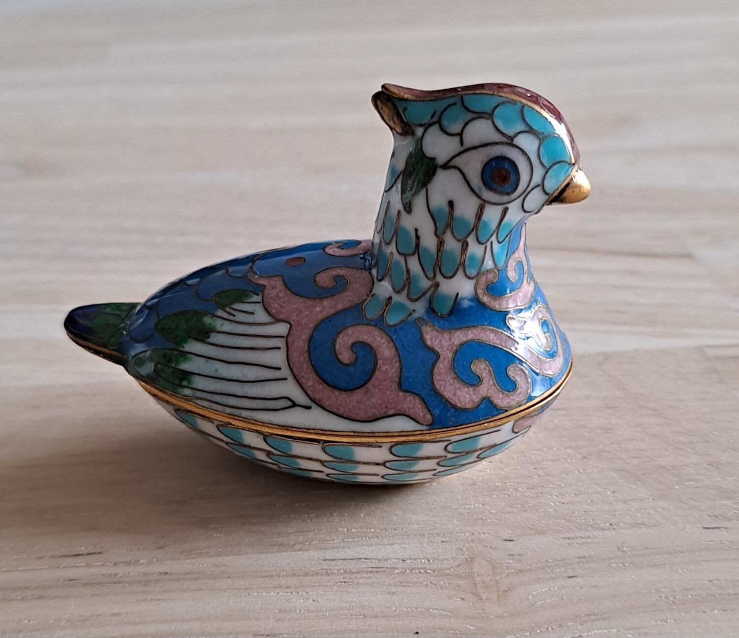 Pillbox mandarin enameled duck