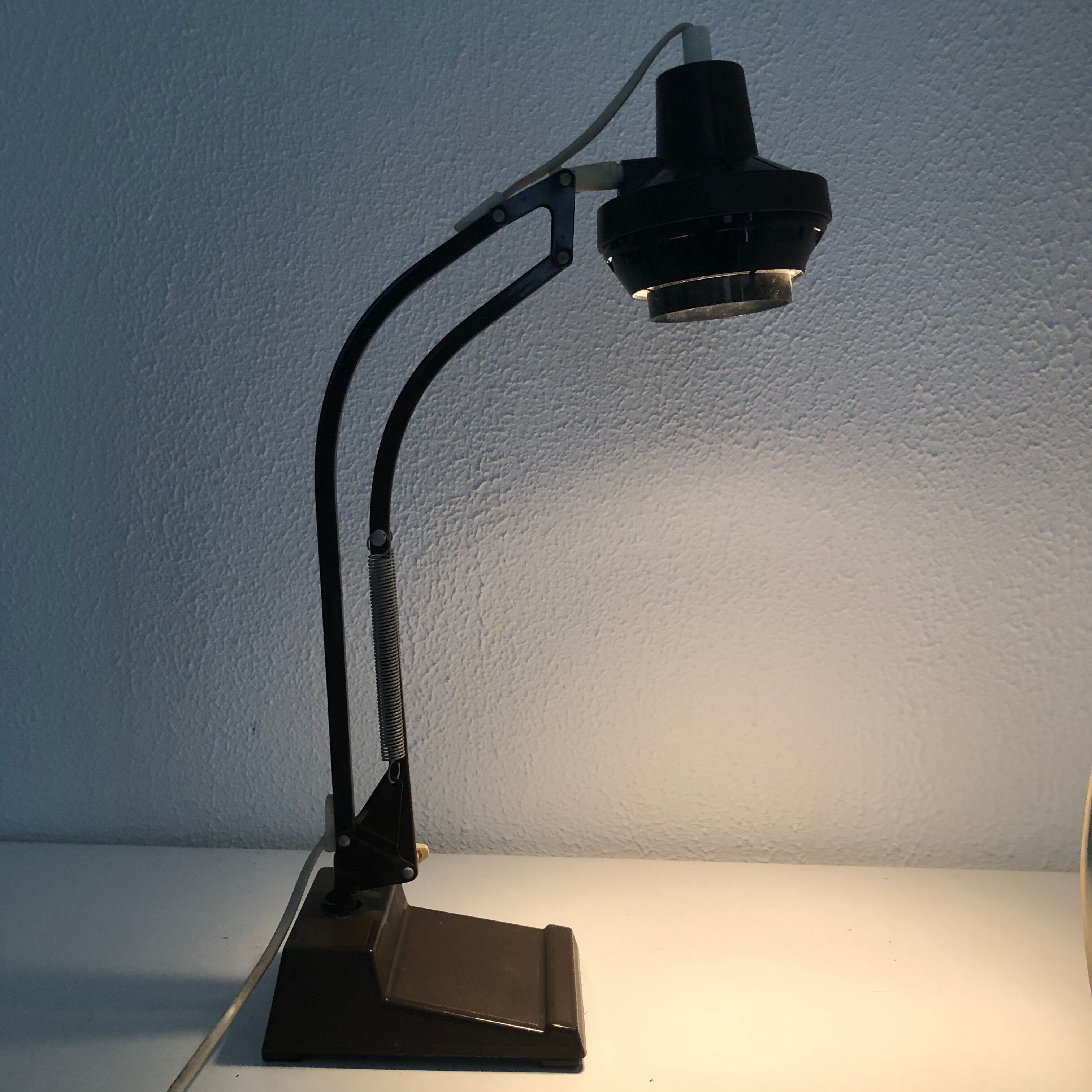 Vintage lamp 1960 office architect Ledu chocolate - 52 cm