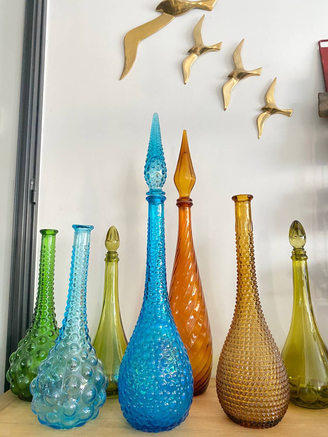 Turquoise blue Empoli carafe