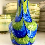 Blue and green glass paste vase