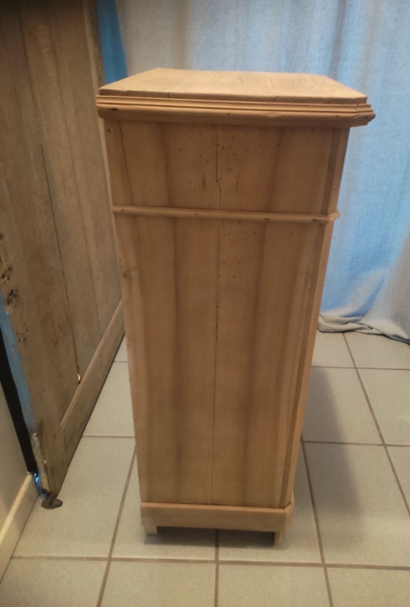 Bedside table solid wood furniture drawer blue