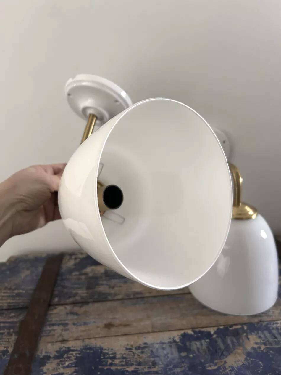 Pair of white wall sconces