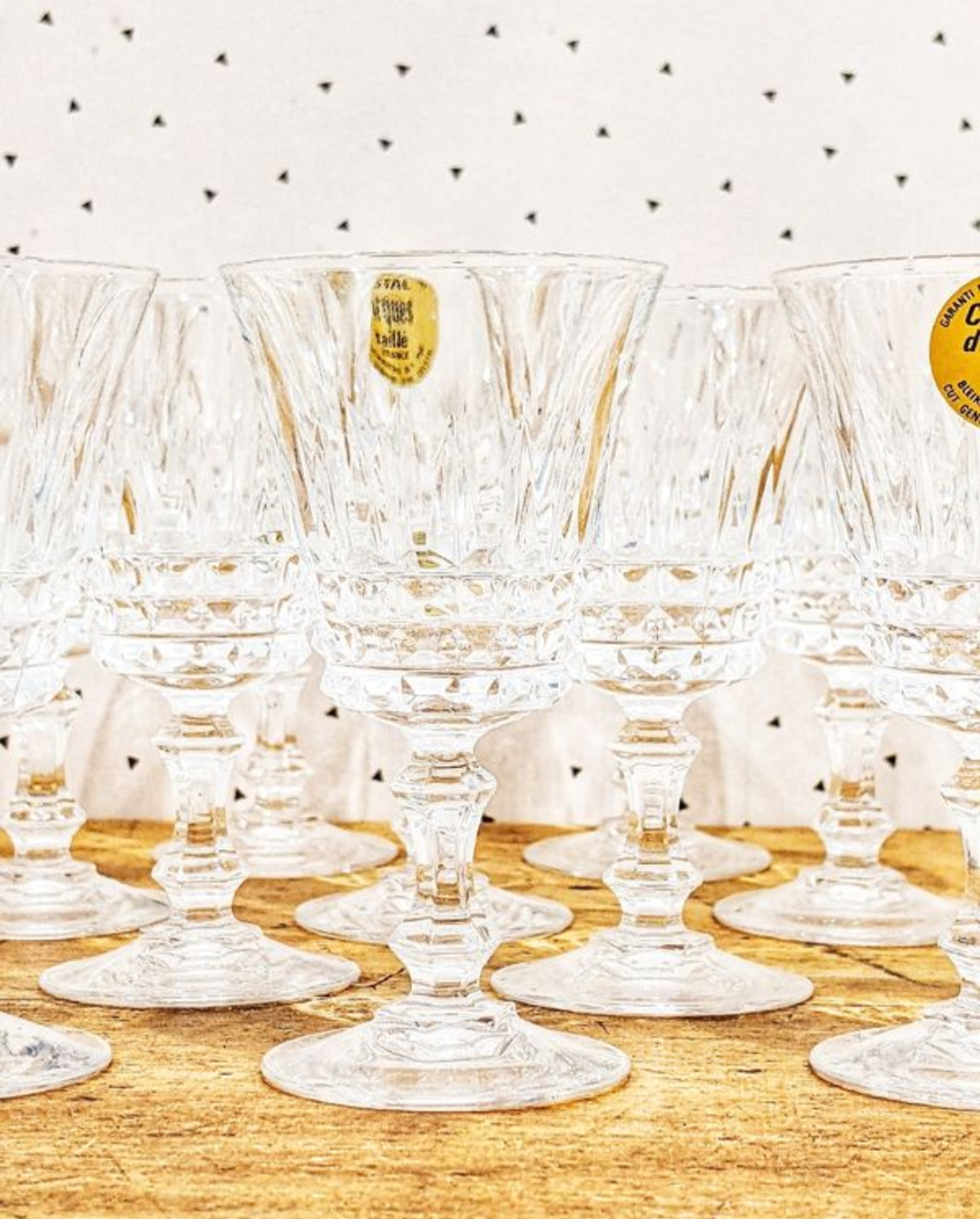 10 vintage liquor glasses, Cristal d'Arques