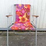 Chaise de camping pliante vintage années 70
