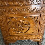 Large chinese chest, carved camphor wood. 1st half of the XXth century