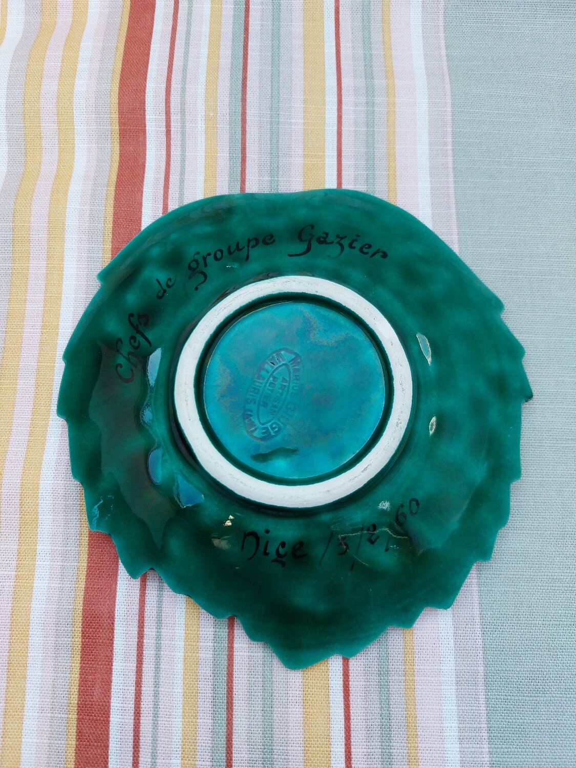 Empty pocket ceramic sheet Vallauris Marius Giuge