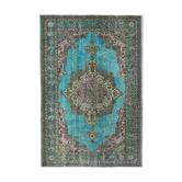 Handmade carved anatolian 1980s 180 cm x 271 cm grey rug