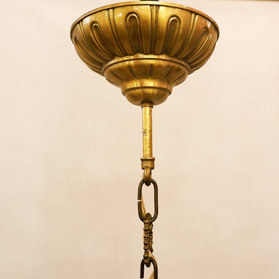 Bronze and Glass Hall lantern with four lights - 20th