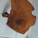 Small vintage brutalist wooden coffee table