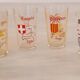 6 verres à orangeade - limonade - eau - thème des régions - vintage