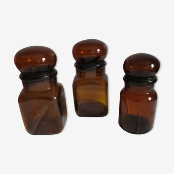 Amber glass jars