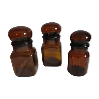 Amber glass jars