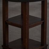 Art Nouveau, round side table with floral glass top, Danish cabinetmaker, 1920s