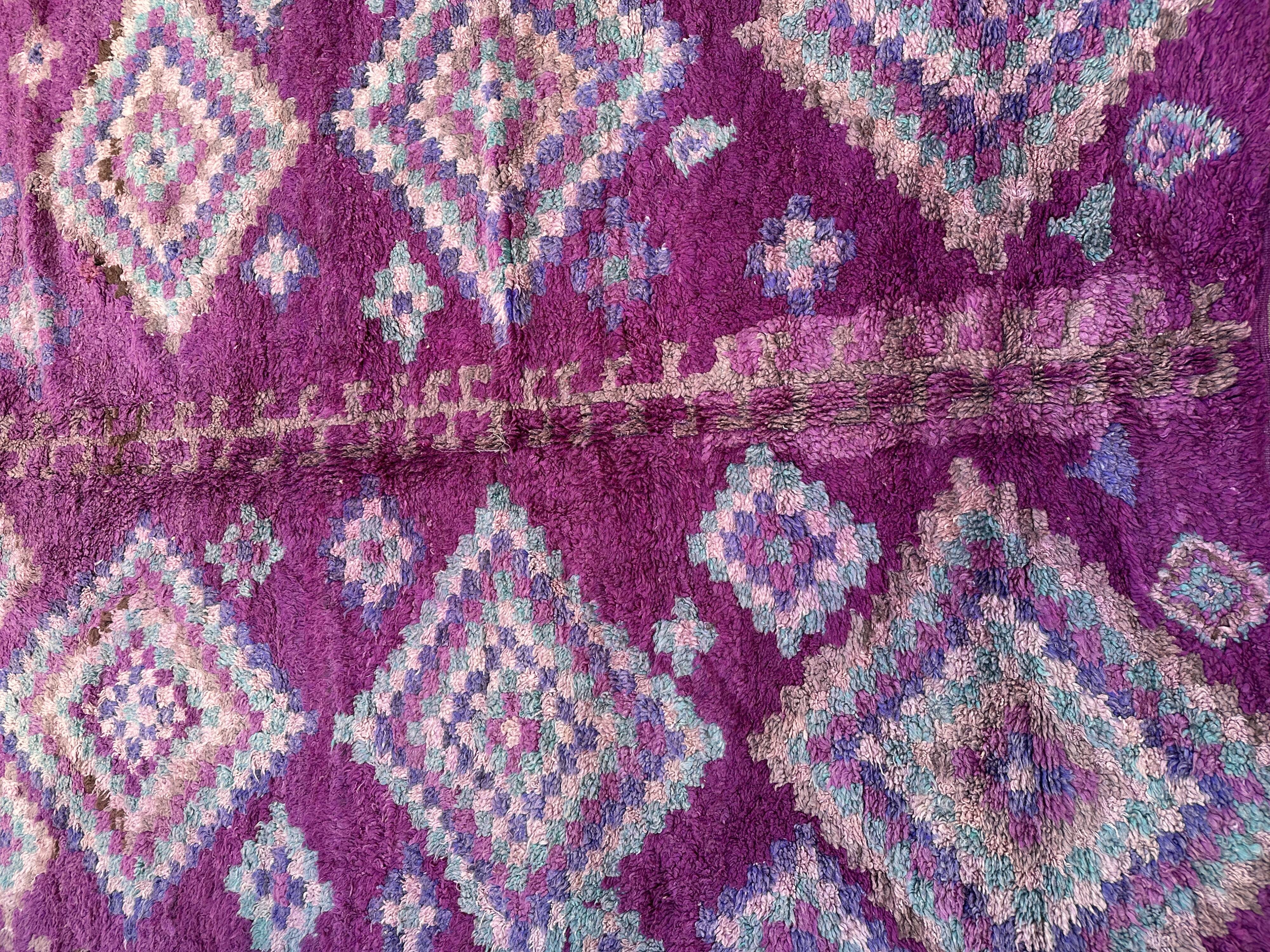 Moroccan purple carpet - 208 x 425 cm