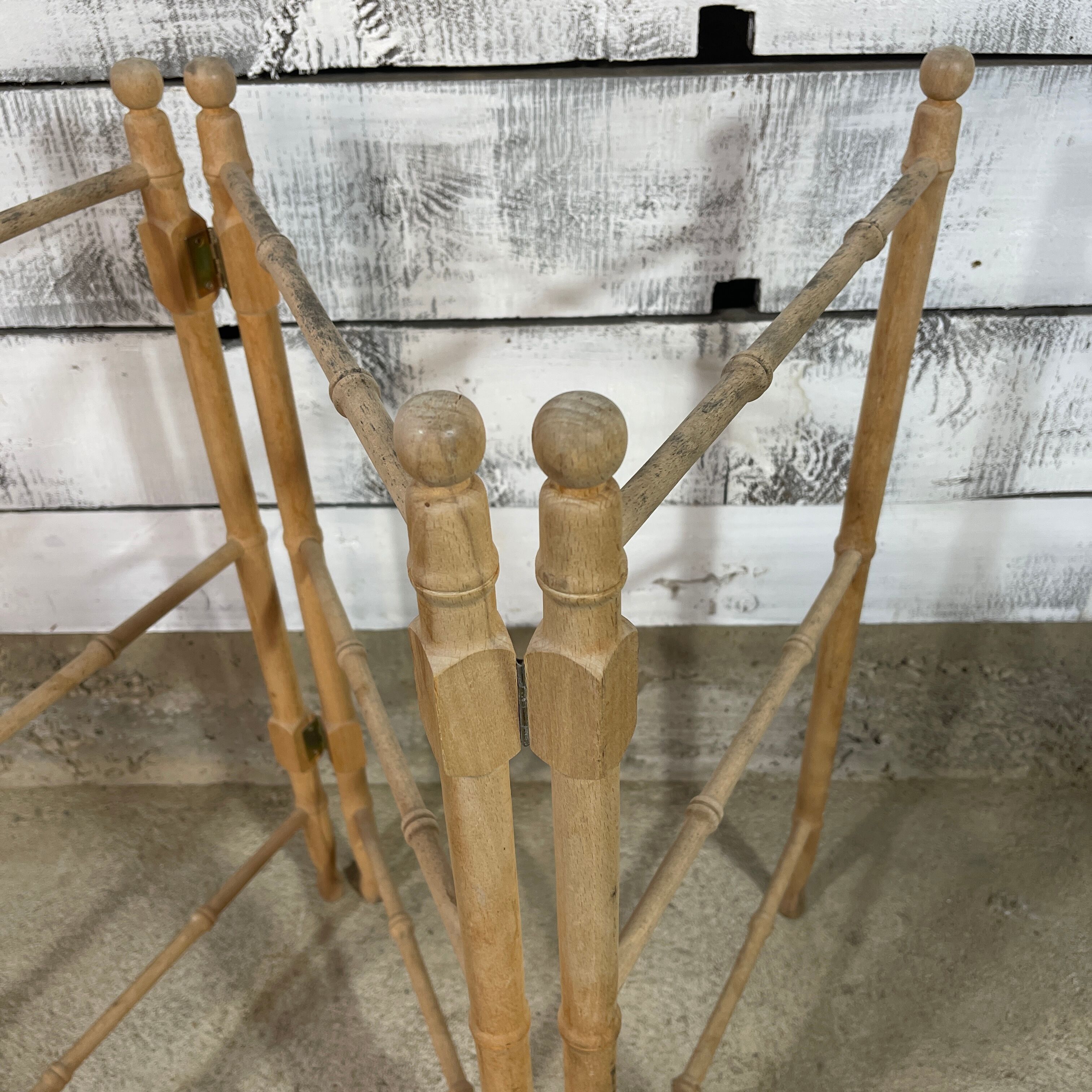 Old wooden towel rack