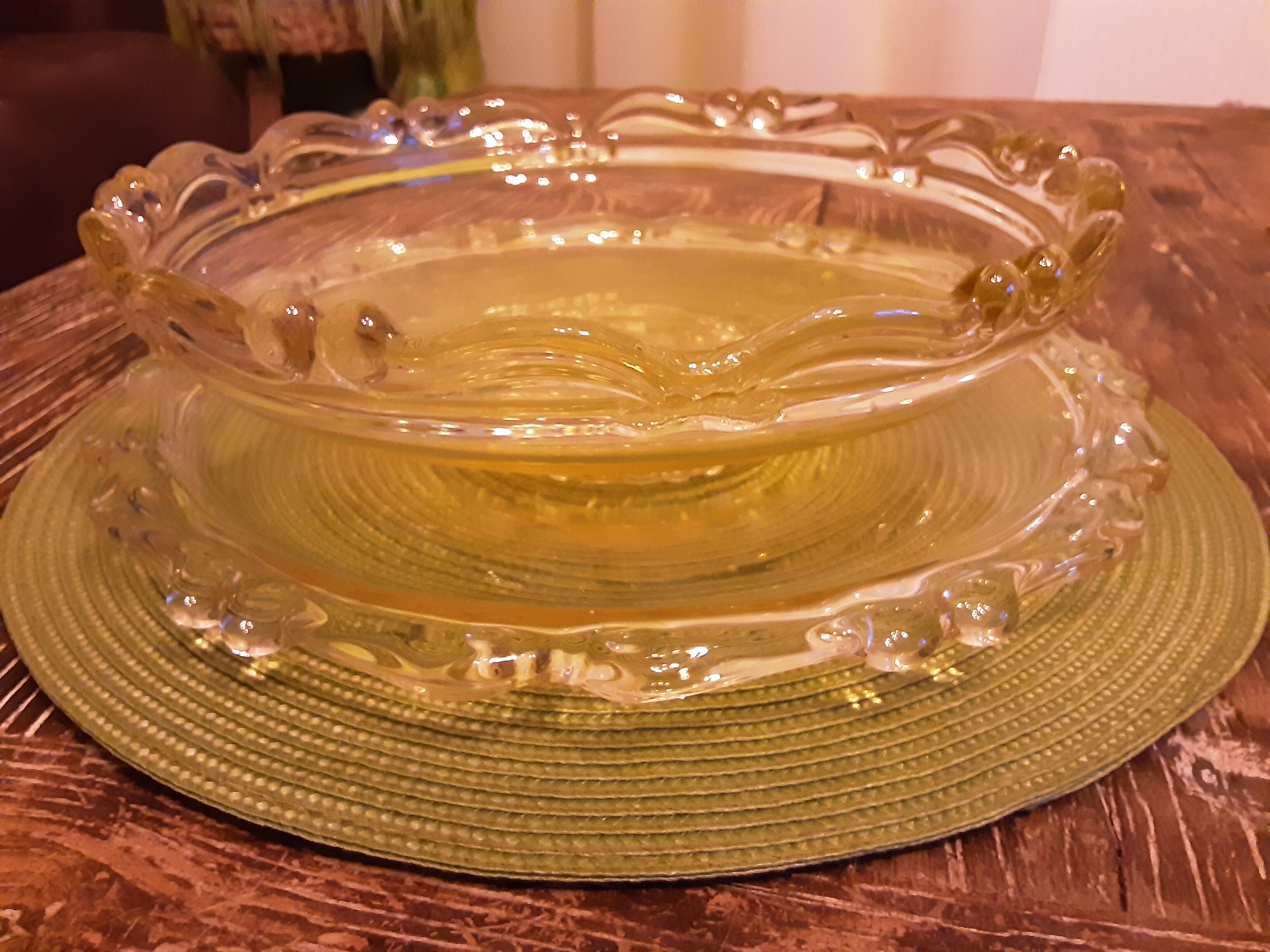 Coupe et plateau verre