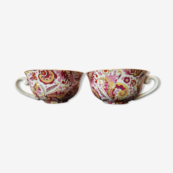 Hand-painted Gien cups