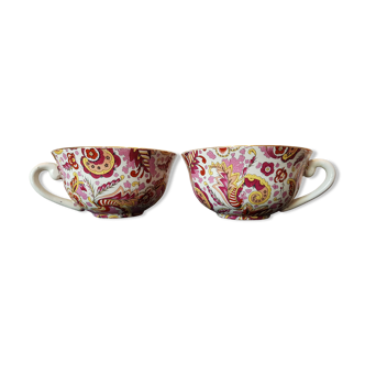 Hand-painted Gien cups
