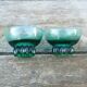 Lot de 2 coupelles en cristal vert foncé