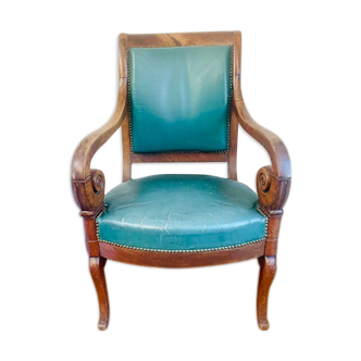 Empire Green Leather Chair