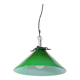 Green Murano conical pendant light, Italy 1980.