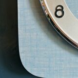Clock formica vintage clock square wall silent "Blue Silver Sky"