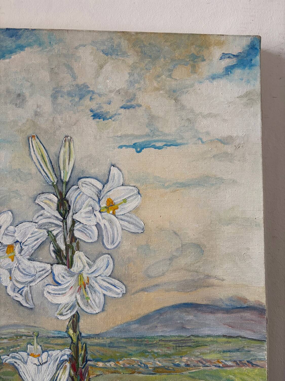 List of tigridias and hollyhocks, signed Maurice Bouillot 1972
