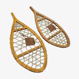 Pair of wooden snowshoes