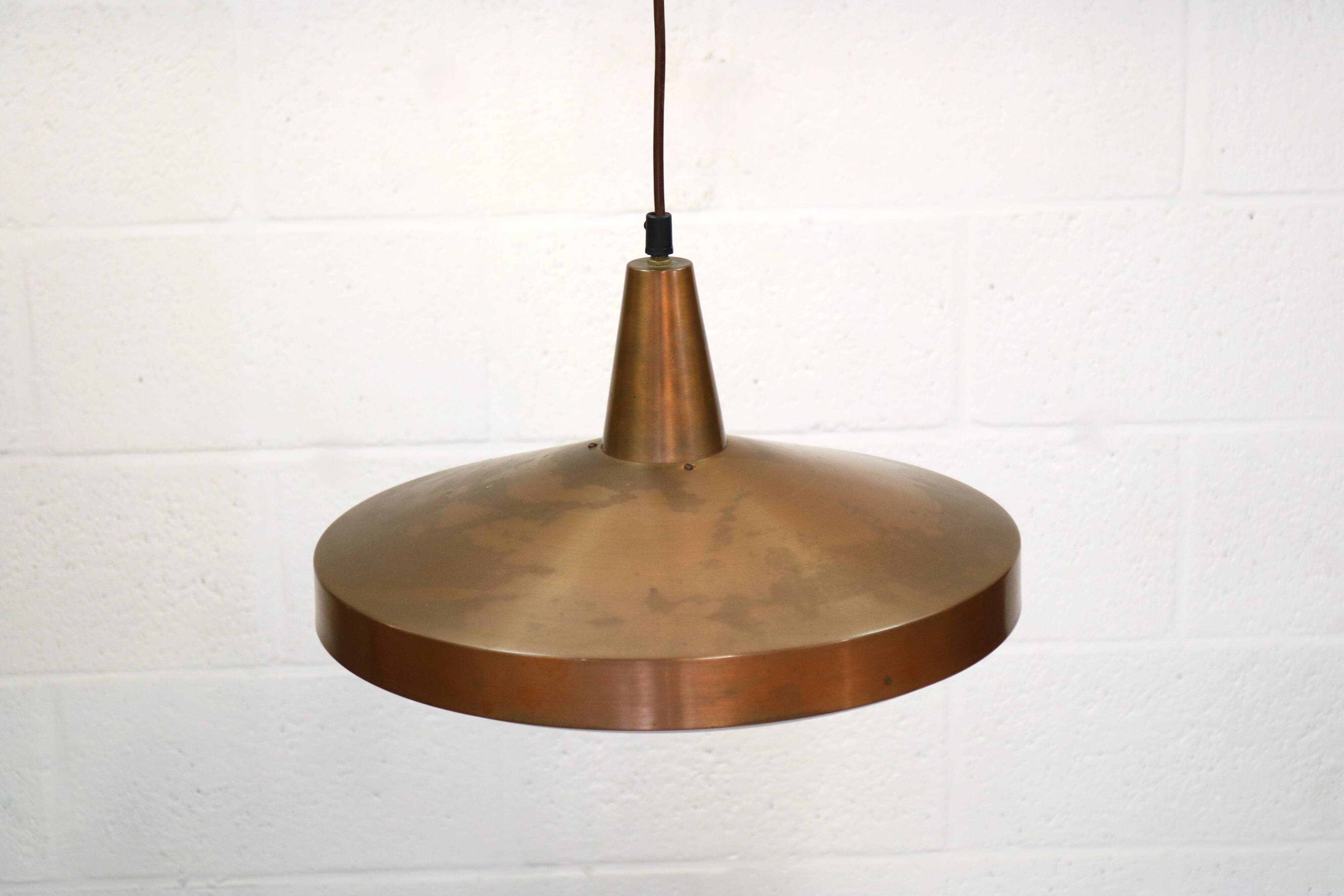Vintage Copper Pendant Lamp: 1960s Scandinavian Design